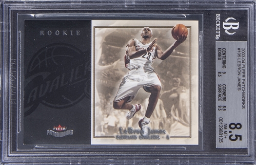 2003-04 Fleer Patchworks #105 LeBron James Rookie Card (#165/799) - BGS NM-MT+ 8.5